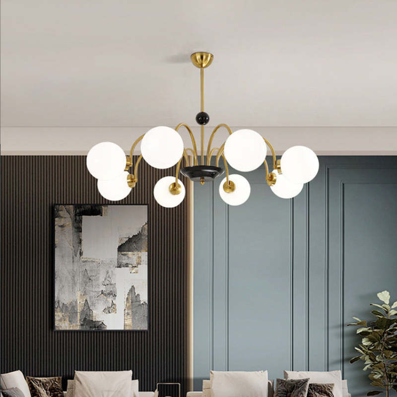 Modern Globe Glass Art Deco Chandelier, Living Room - Lumpaz
