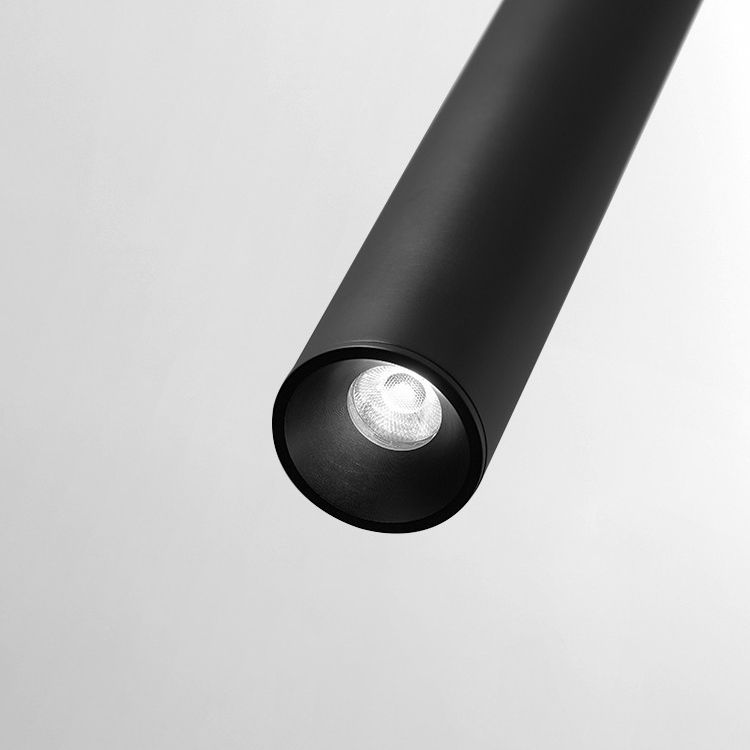 Edge Minimalist Cylinder Black Pendant Light, 9"/11" - Lumpaz