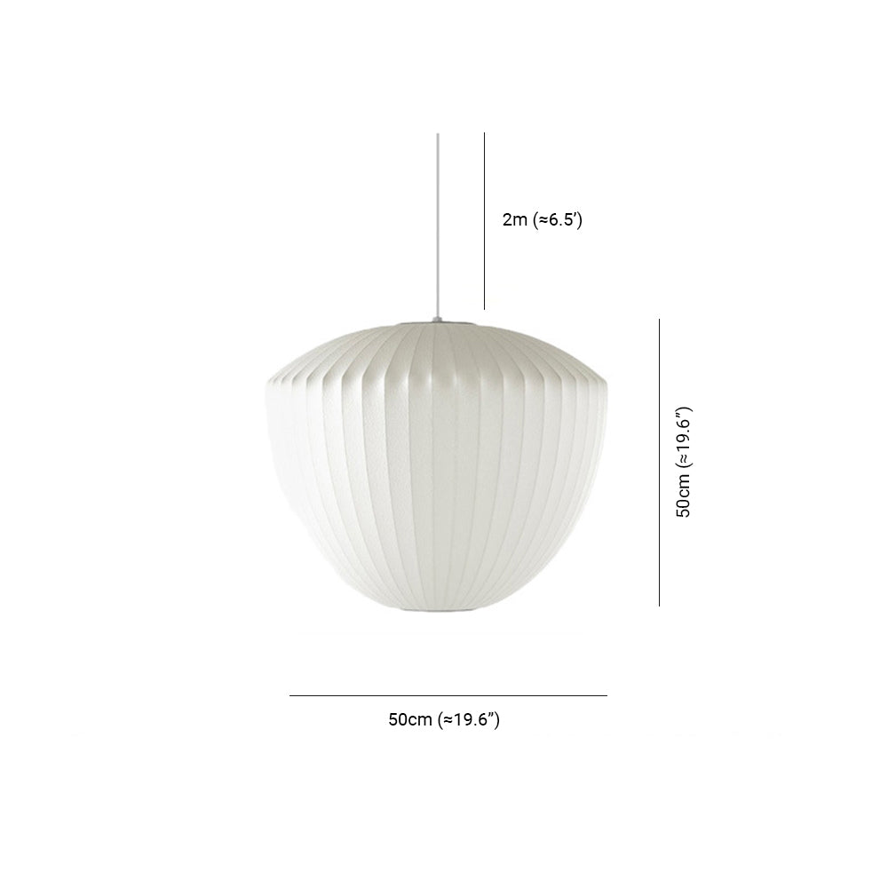 Renée White Single Pendant Light, Artificial Silk Shade, 6 Style - Lumpaz
