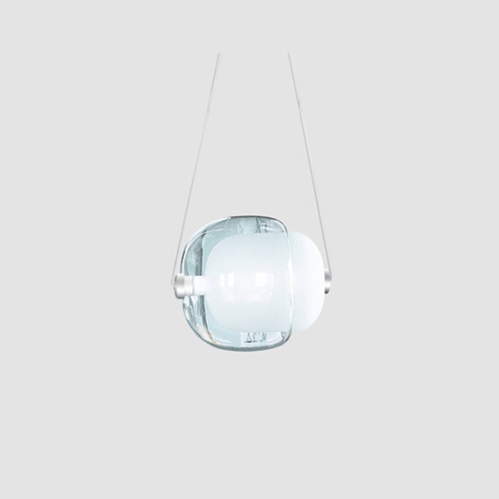 Hailie Modern Bubble Glass Pendant Light, Blue/Yellow/Pink/Smoky Gray/White/Clear - Lumpaz