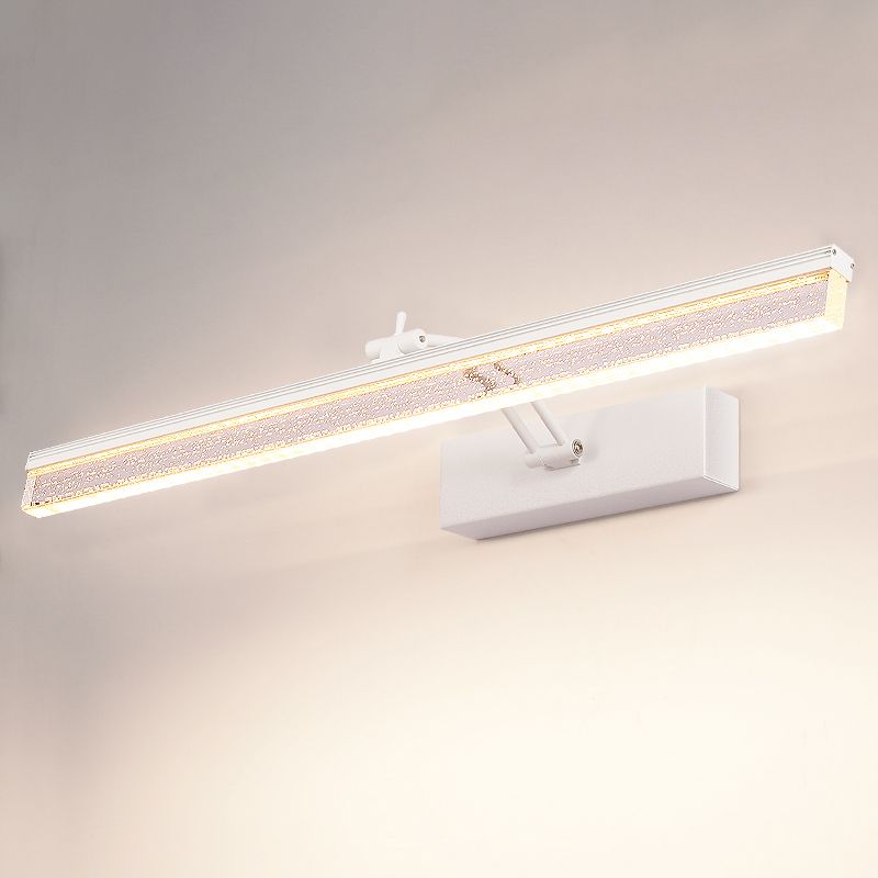 Edge Minimalist Linear Metal/Acrylic Mirror Front Vanity Wall Lamp, Black/White/Silver - Lumpaz