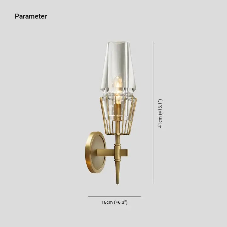 Blair Vintage Lantern Metal/Glass Wall Lamp, Gold - Lumpaz