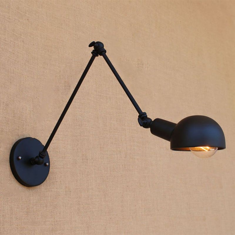 Brady Minimalist Adjustable Wall Lamp, Metal, Black, Bedroom - Lumpaz