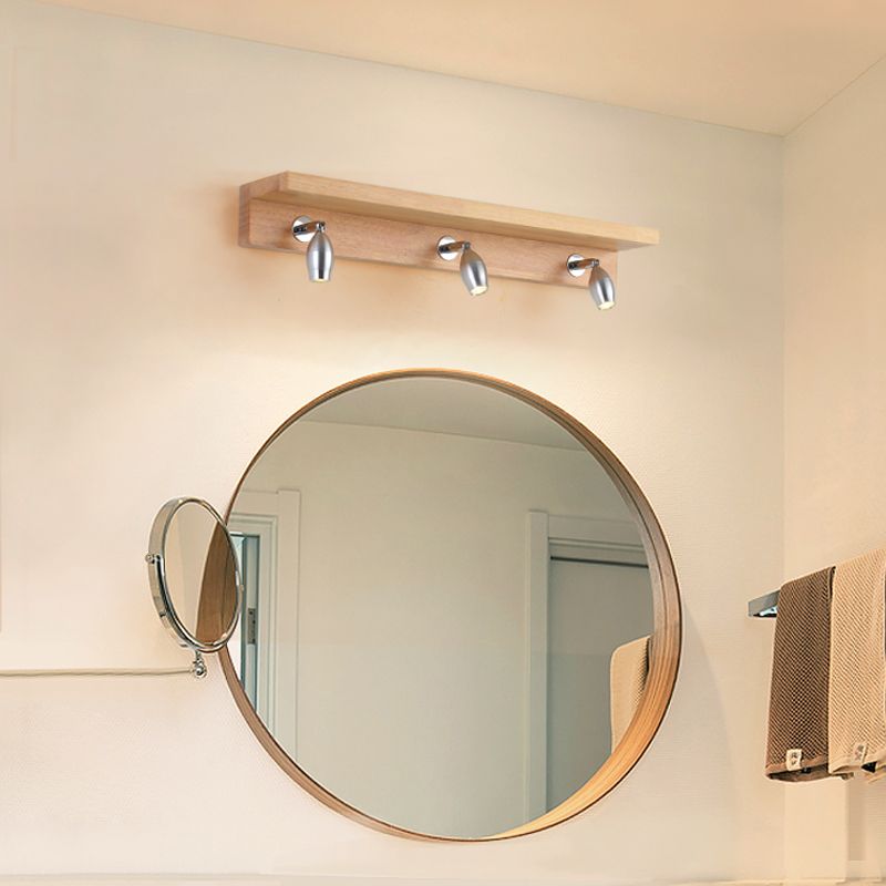 Ozawa Minimalist Wood Vanity Wall Lamp, Brown, Bedroom - Lumpaz