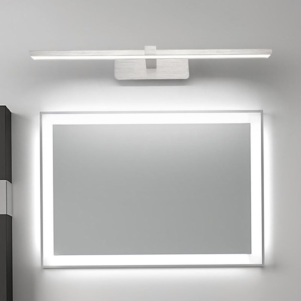 Leigh Nordic Linear Acrylic Mirror Front Wall Lamp, Silver - Lumpaz