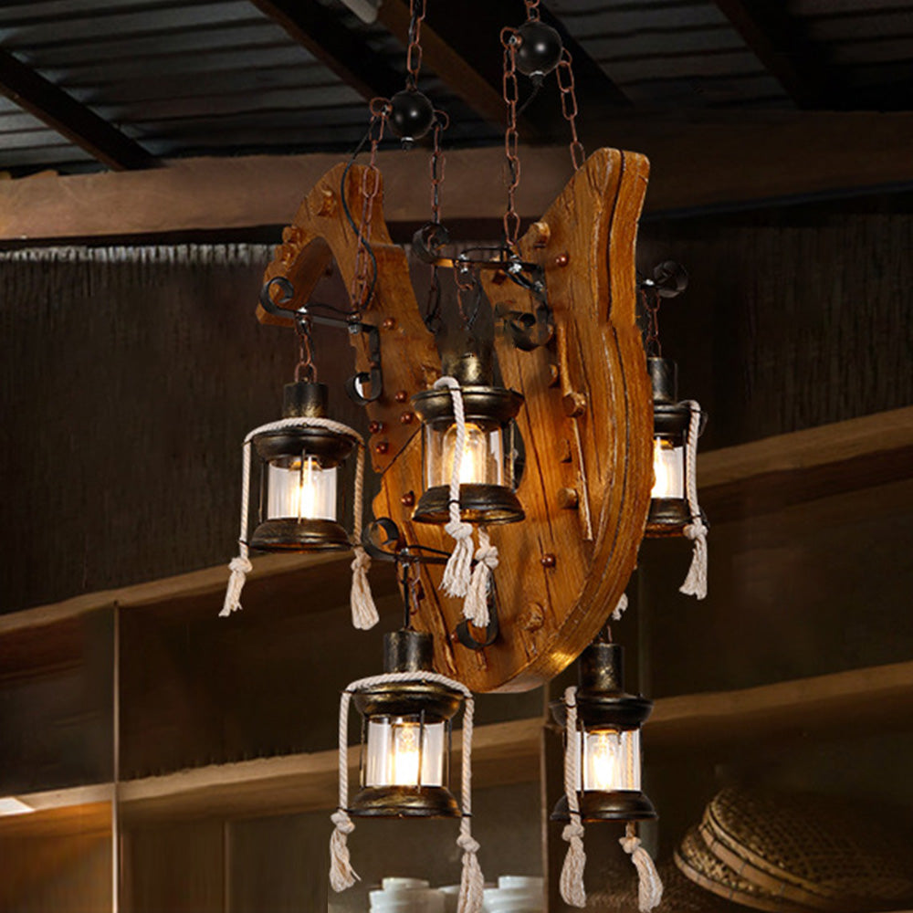 Austin Retro Saxophone Metal/Wood Pendant Light, Walnut - Lumpaz