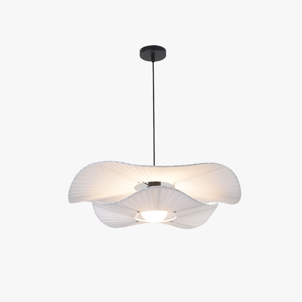 Renée Modern Nordic Cloth/Metal Shell Pendant Light, White - Lumpaz