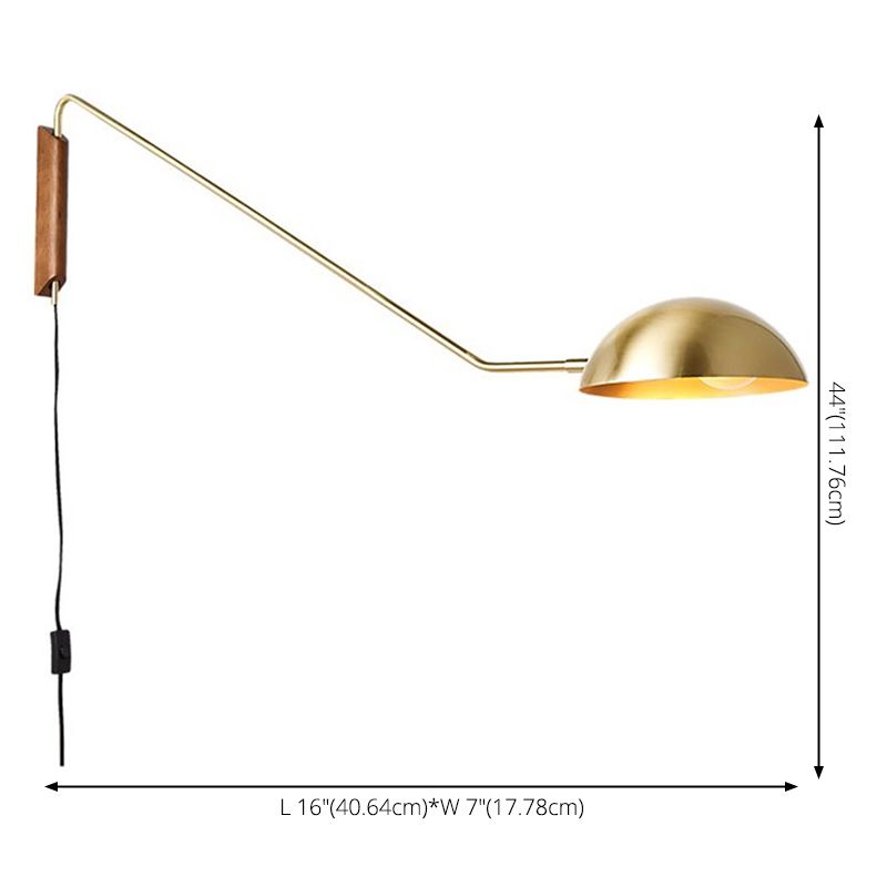 Brady Wall Lamp Modern, Metal Adjustable, Black/Gold, Living Room - Lumpaz