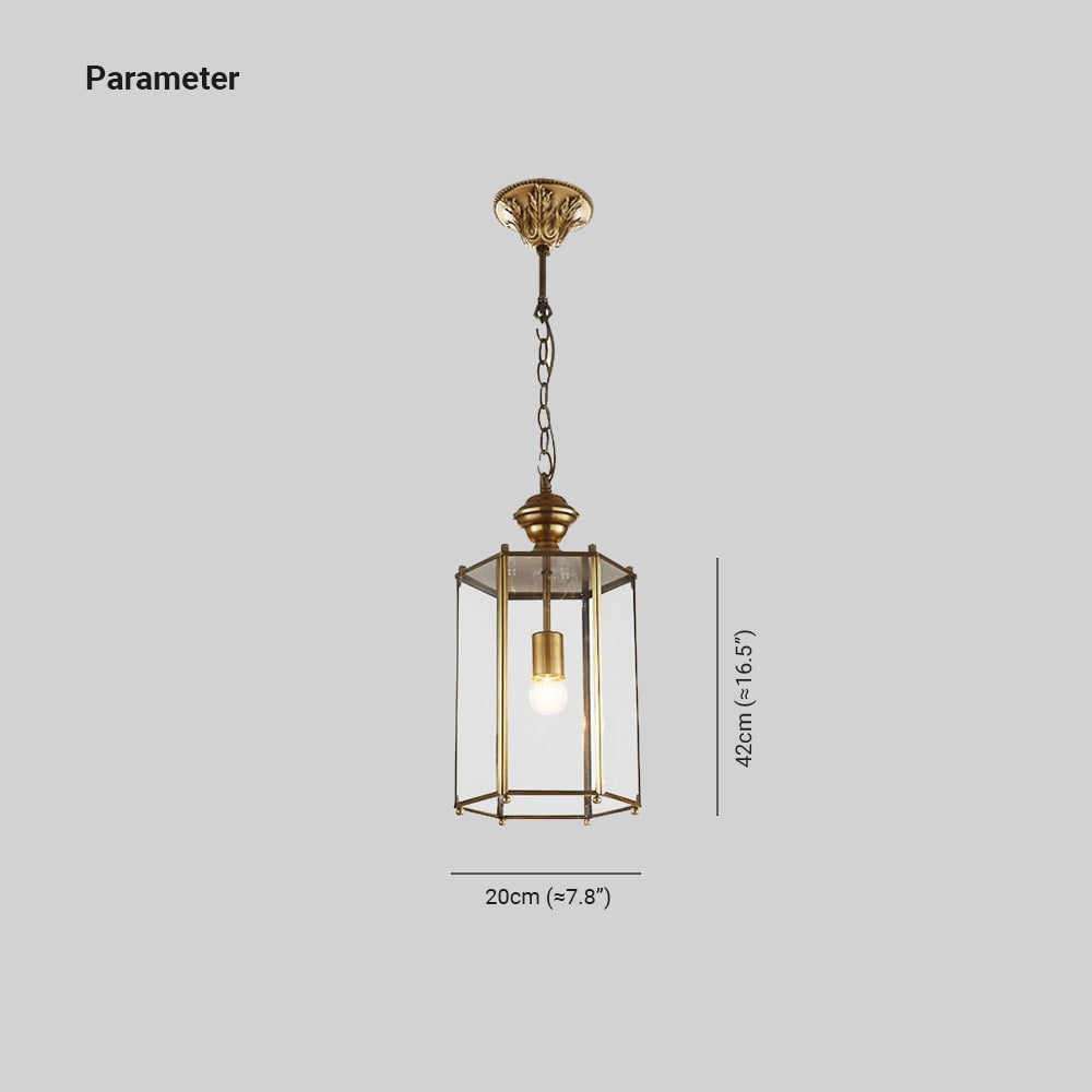 Sanna Brass Clear Glass Pendant Light, 7.8" - Lumpaz