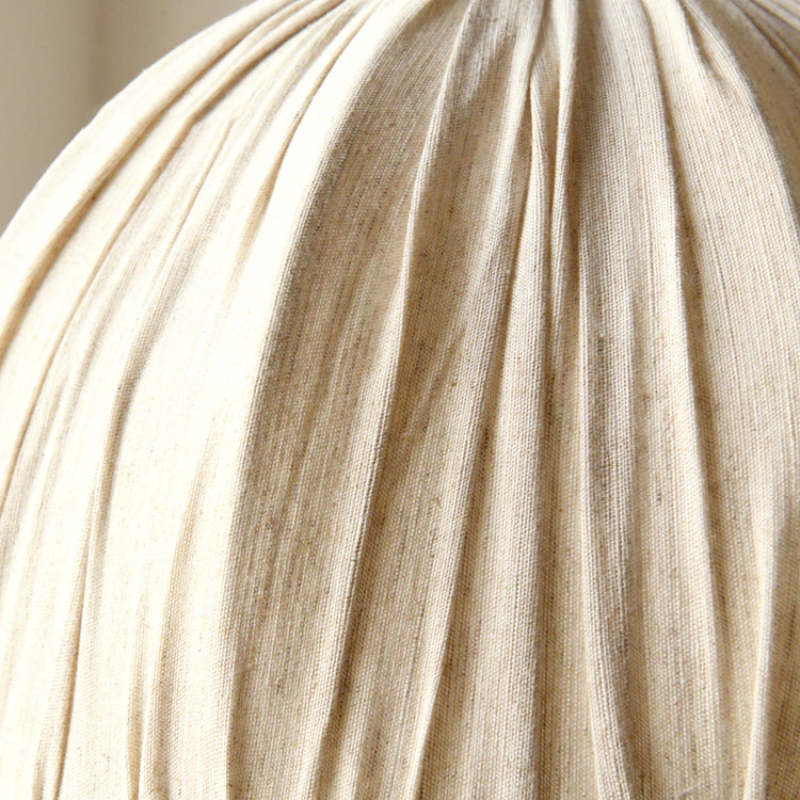 Nordic Vintage LED Pendant Light Beige Fabric Living Room - Lumpaz