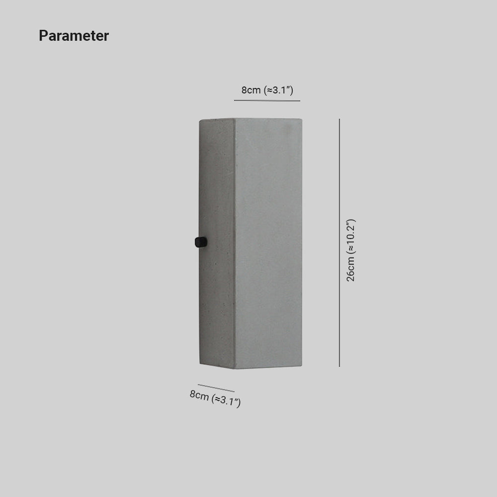 Orr Minimalist Cement Square Outdoor Wall Lamp, White - Lumpaz