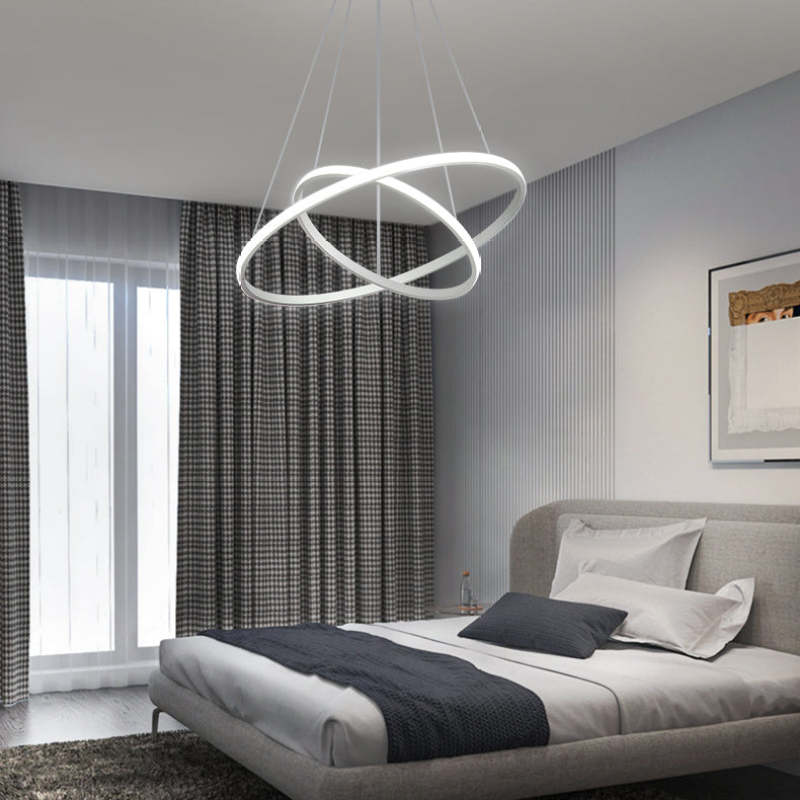 Arisha Modern Ring Metal/Silicon Pendant Light, 2/3/4 Rings - Lumpaz