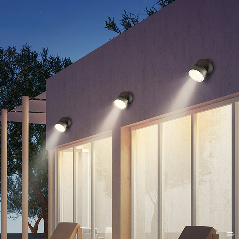 Orr Modern Camera Shape Metal/Acrylic Outdoor Waterproof Wall Lamp Spotlight, Black - Lumpaz