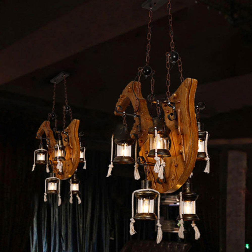 Austin Retro Saxophone Metal/Wood Pendant Light, Walnut - Lumpaz