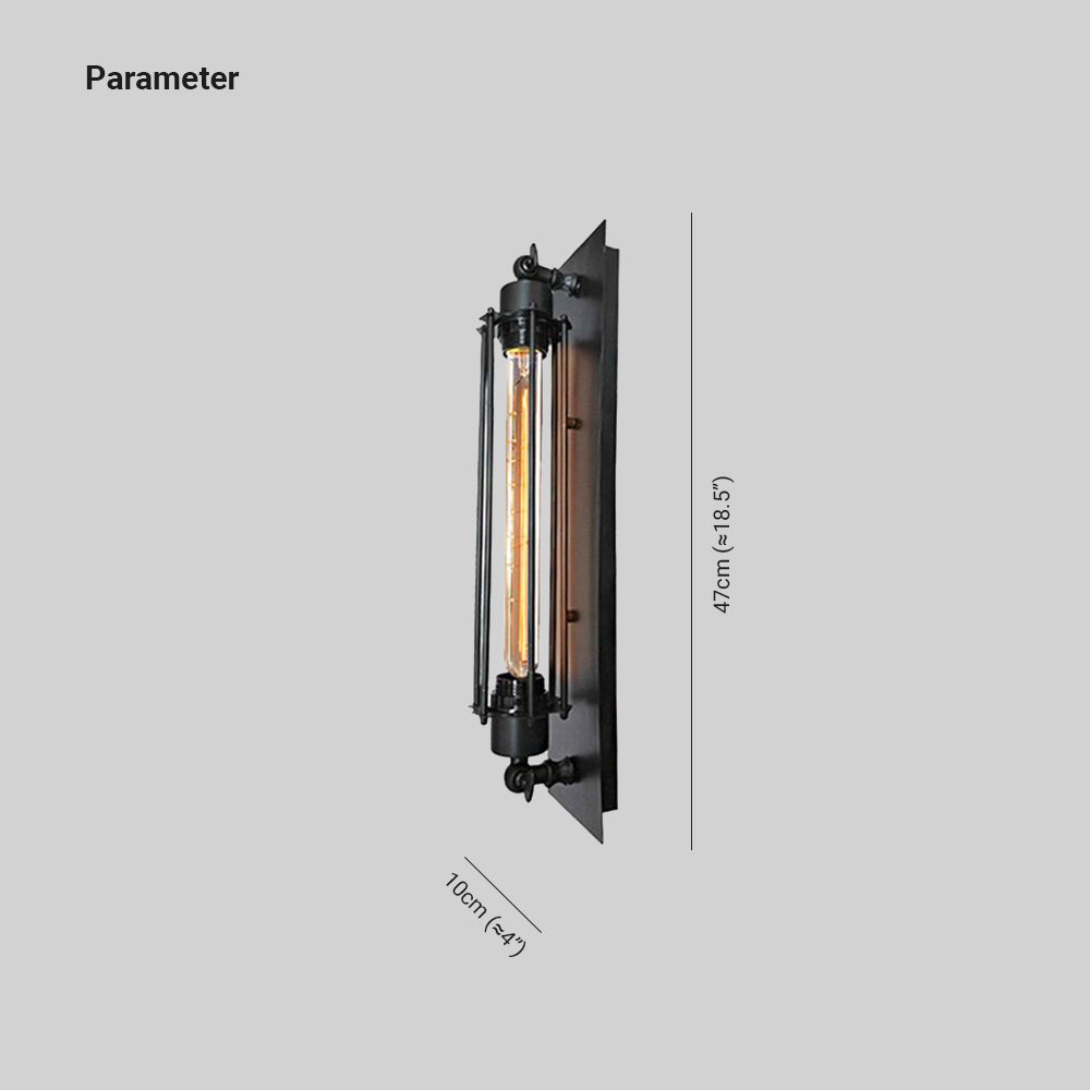 Alessio Vintage Cylinder Metal Wall Lamp,  Black/Red/Silver/Gold - Lumpaz