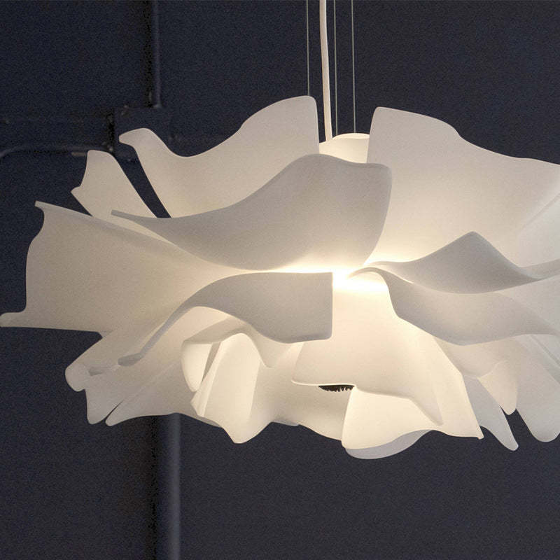 Bella Elegant Flower Pendant Light White Metal/Acrylic Living Room - Lumpaz