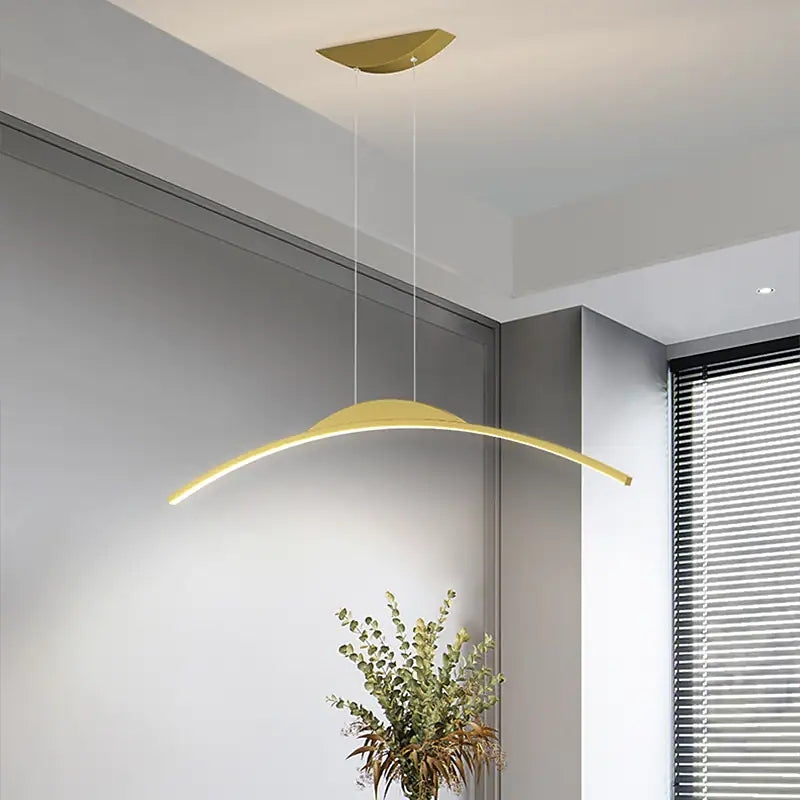 Minimalist Linear Metal Remote Control Pendant Light - Lumpaz
