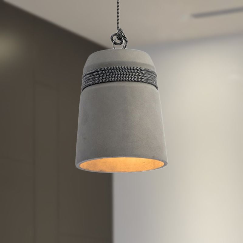 Zaid Industrial Pendant Light, Cement & Metal - Lumpaz