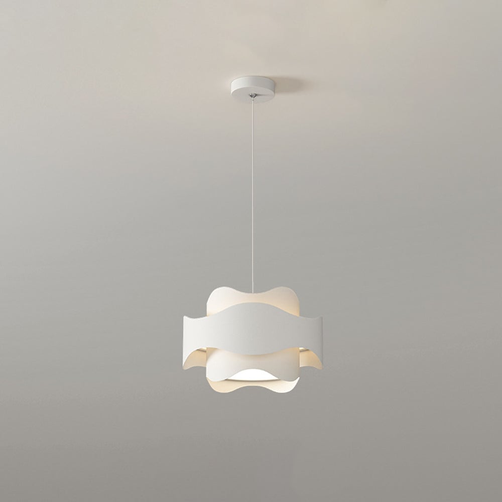 Bella Art Deco Flower Shape Metal Pendant Light, White - Lumpaz