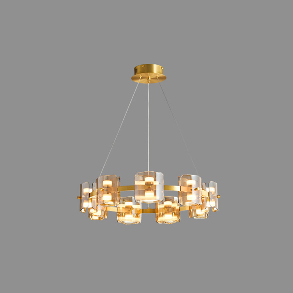 Evette Minimalist Round Metal Pendant Light,Black/Gold - Lumpaz