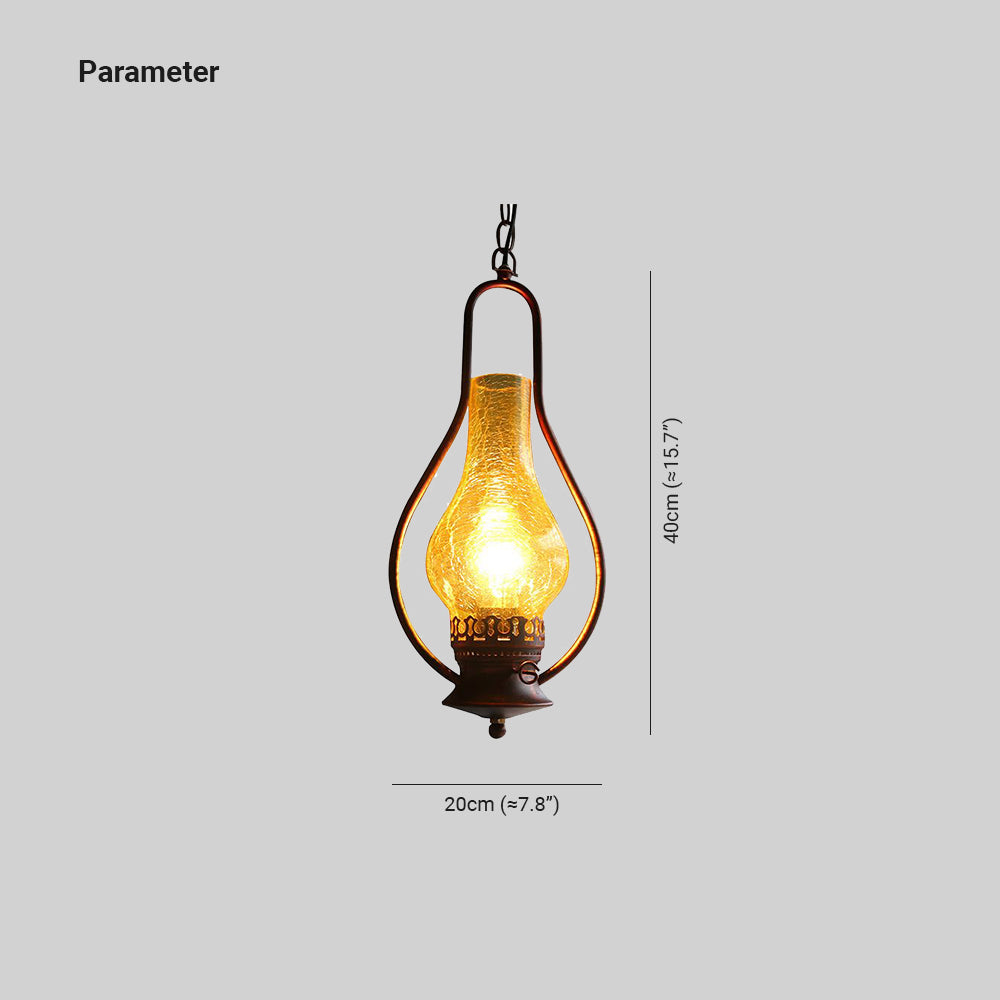 Alessio Rustic Vintage Kerosene LED Pendant Light - Lumpaz