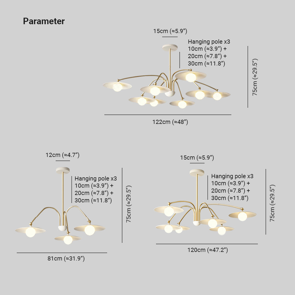 Cairns Minimalist Blown Metal Pendant Light, White/Gold - Lumpaz