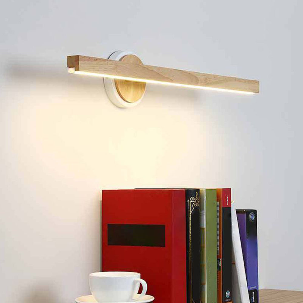 Ozawa Modern Linear Wooden Mirror Front Vanity Wall Lamp - Lumpaz