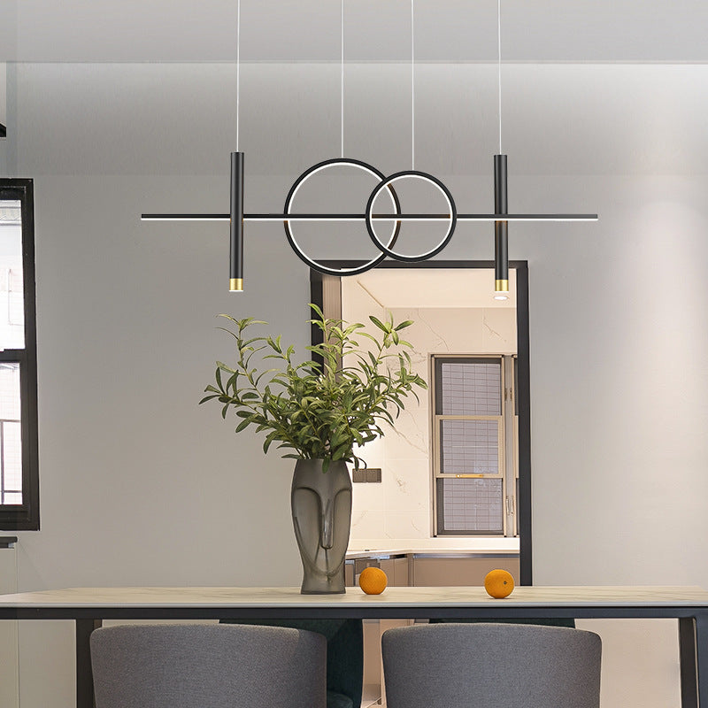 Madina Scandinavian Metal Pendant Light, Black/Gold - Lumpaz