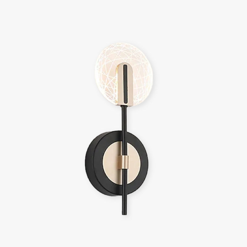 Valentina Wall Lighting Disc Modern, Metal/Acrylic, Black/White, Bedroom - Lumpaz