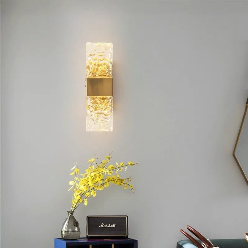 Kajetan Modern Rectangular Metal Wall Lamp, Gold - Lumpaz