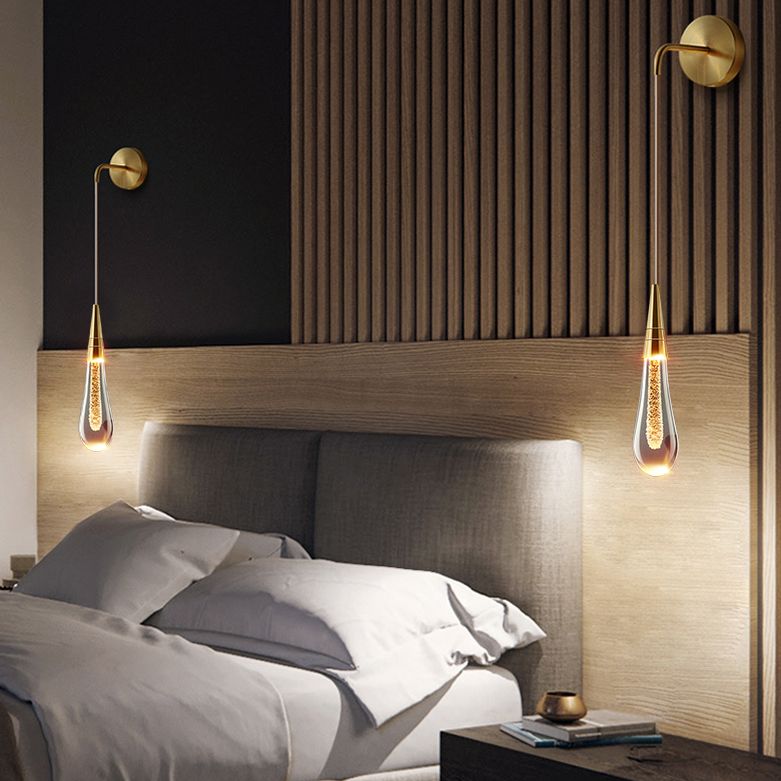 Marilyn Modern Water Drop Wall Lamp, Black/Gold - Lumpaz