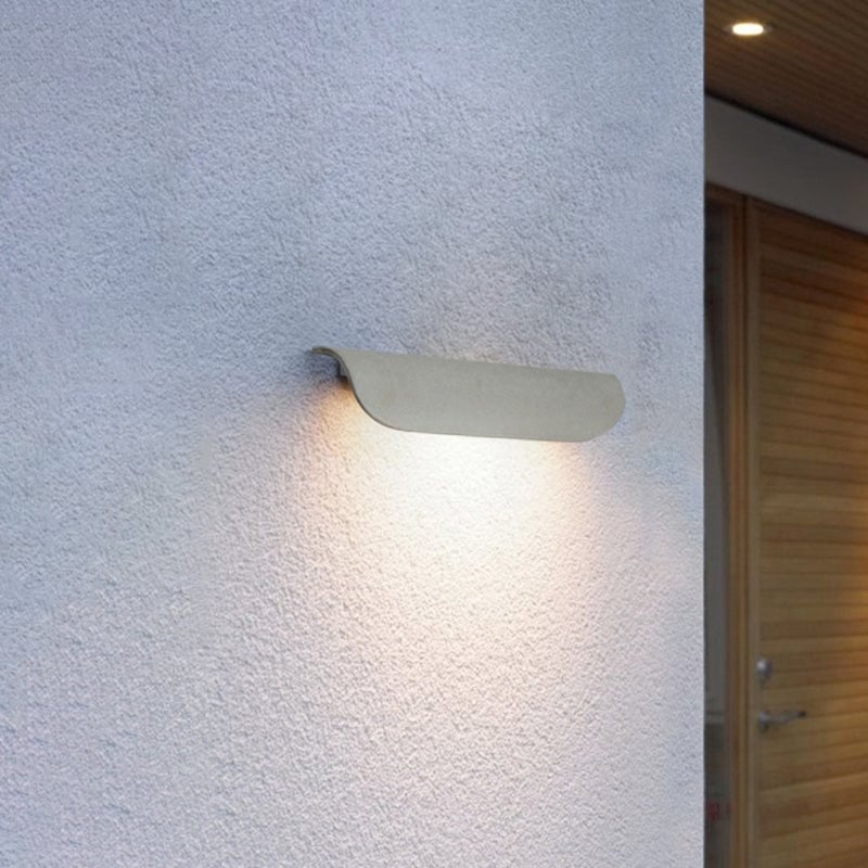 Orr Modern Outdoor Wall Lighting, Waterproof, Curved, Black & White - Lumpaz