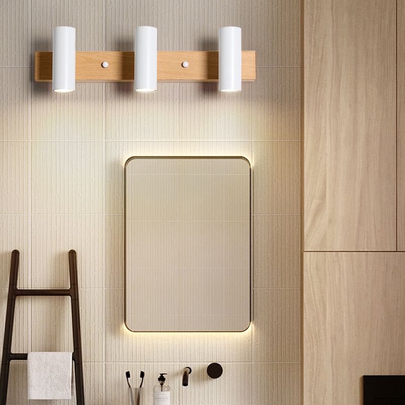 Freja Modern Cylinder Metal Wall Lamp, Black/White - Lumpaz