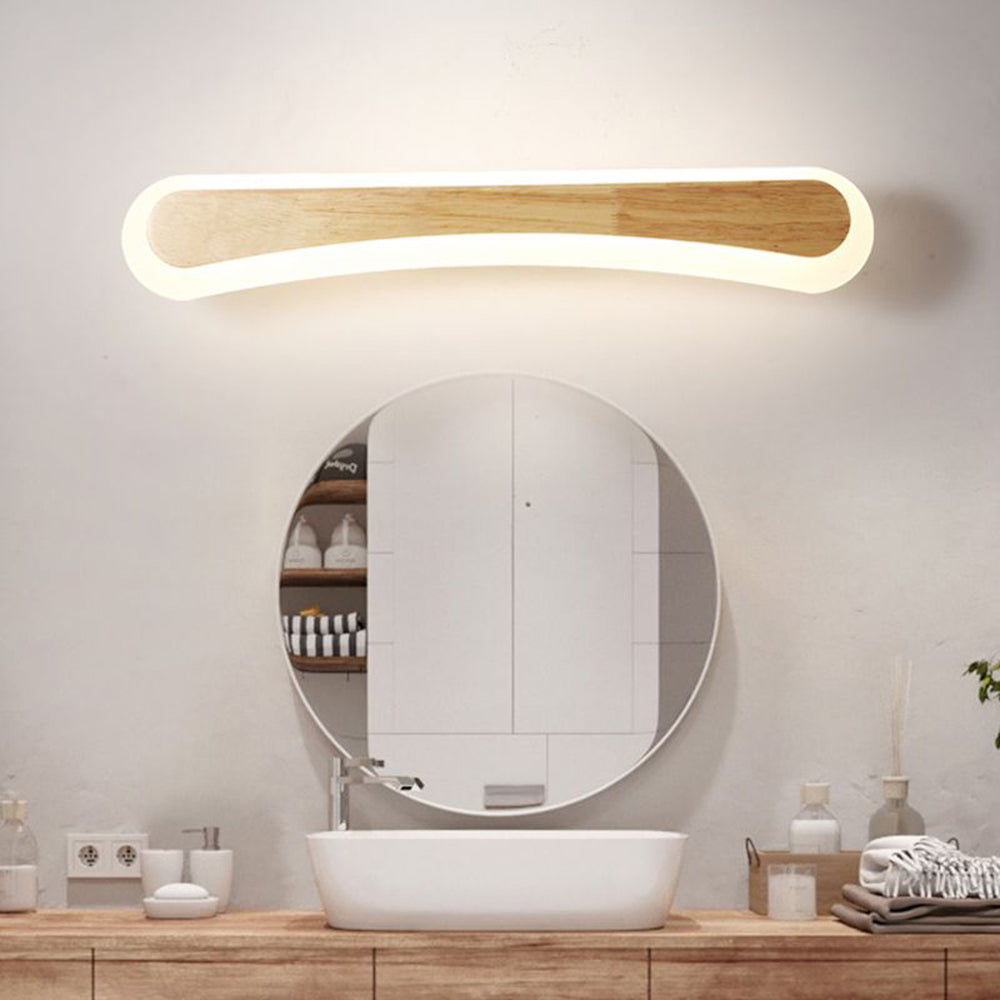 Ozawa Modern Rectangular/Arc Shape Wood/Metal Wall Lamp - Lumpaz