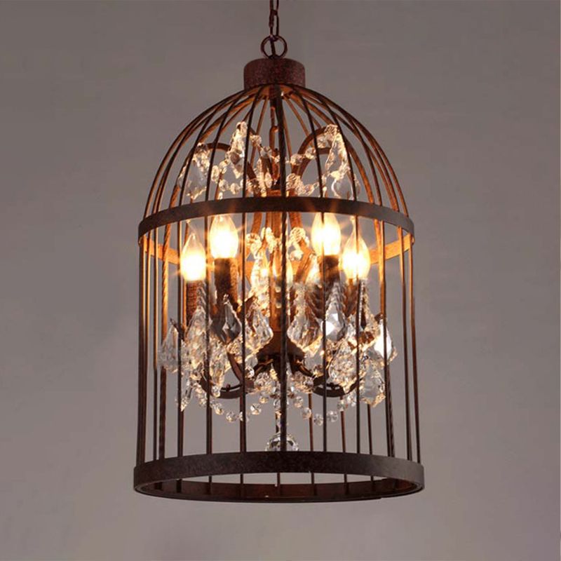 Cooley Designer Industrial Vintage Birdcage Pendant Light - Lumpaz