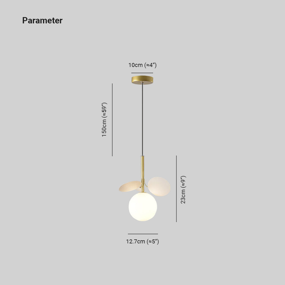 Jevon Art Deco Globe Pendant Light, Multi-Color/White, Metal/Glass - Lumpaz