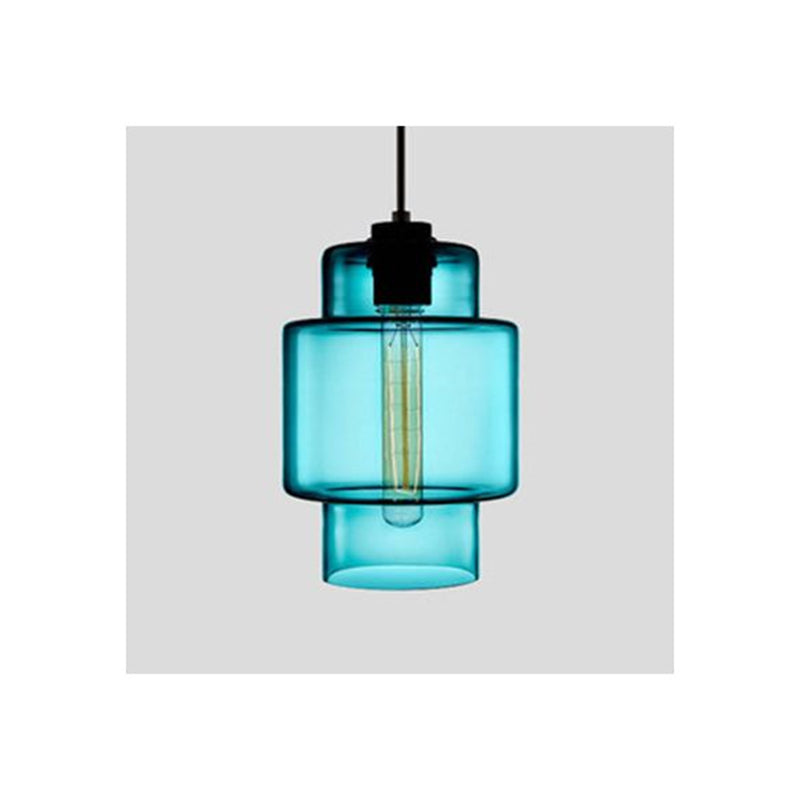 Zaid Modern Art Deco LED Cylindrical Metal/Glass Pendant Light - Lumpaz