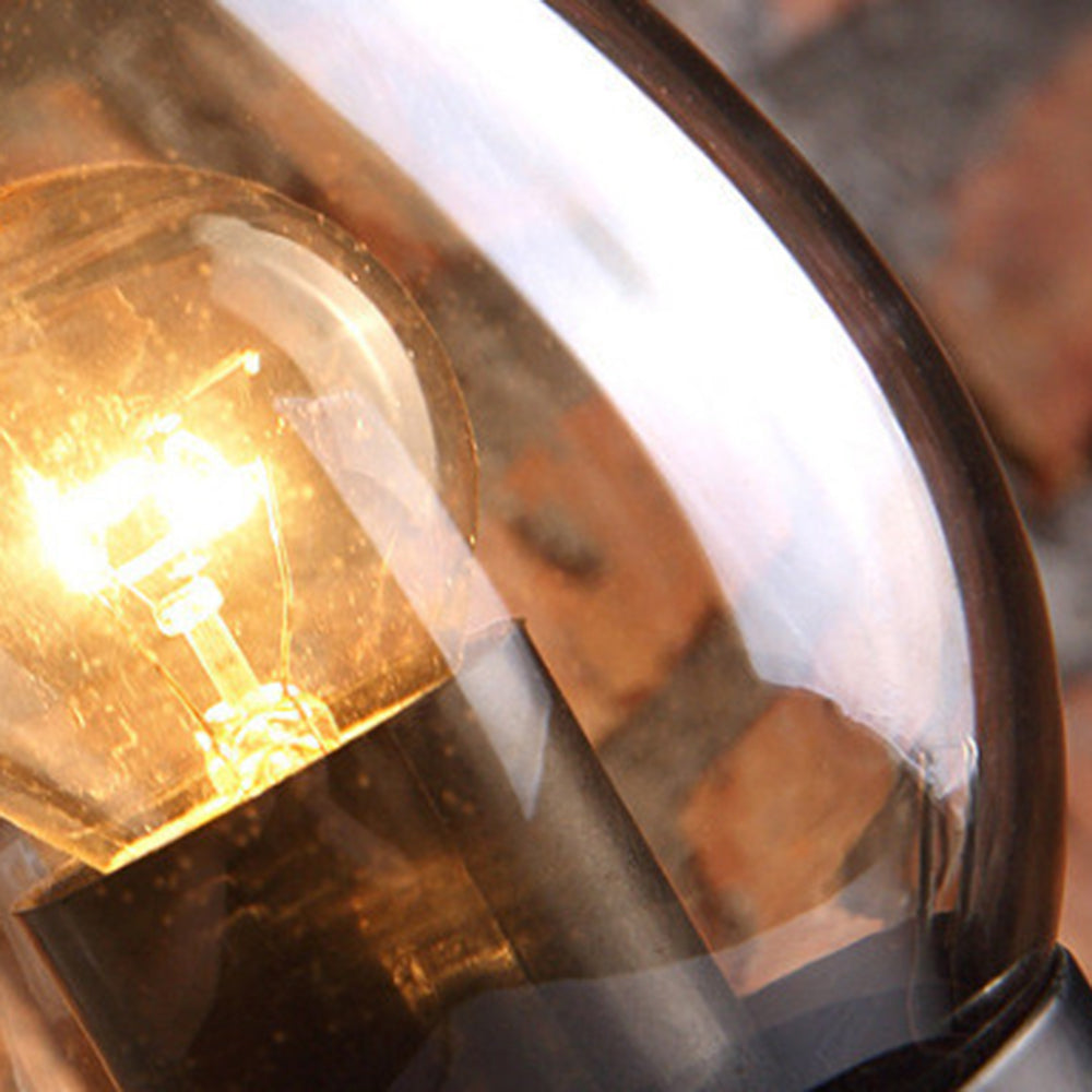 Alessio Vintage Candle Wood Metal Wall Lamp - Lumpaz