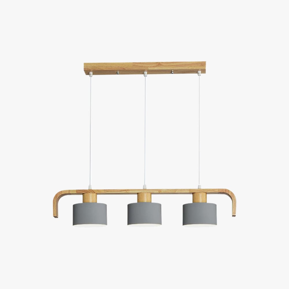 Morandi Pendant Light Cylinder Nordic, Bamboo, White/Green/Gray, Bedroom - Lumpaz