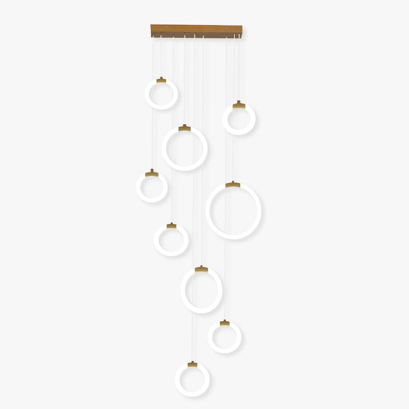 Jibril Minimalist Staircase Ring Metal Pendant Light - Lumpaz