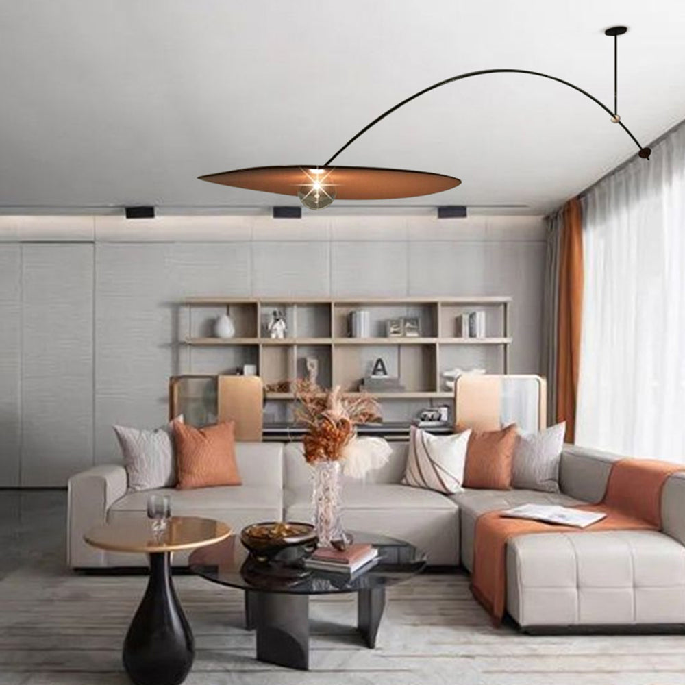 Carins Minimalist LED Leaf Shaped Metal Pendant Light Black/Gold - Lumpaz