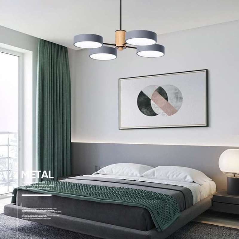 Sienna Art Deco Pendant Light, White/Green/Gray, Metal/Wood - Lumpaz