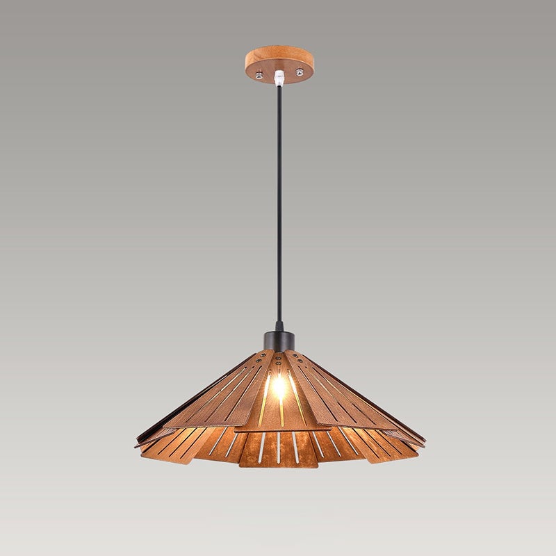Samuels Retro Pendant Light, Metal & Wood - Lumpaz