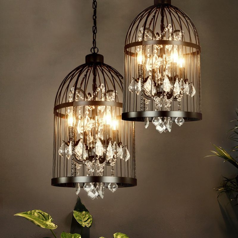 Cooley Designer Industrial Vintage Birdcage Pendant Light - Lumpaz