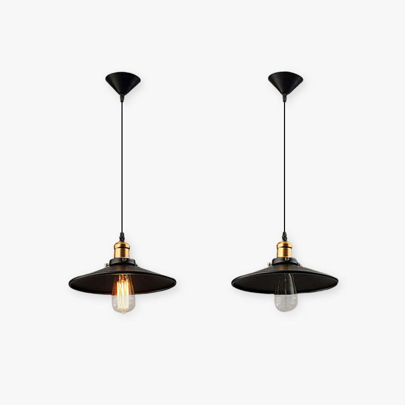 Alessio Modern Industrial Pot Metal Pendant Light, Black - Lumpaz