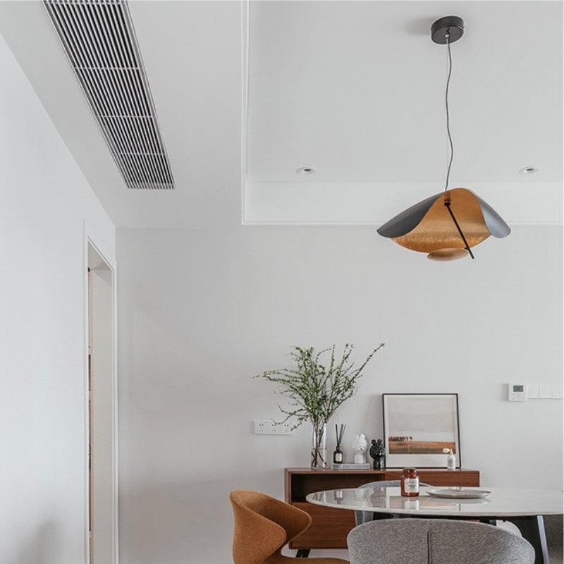 Renée Modern Nordic Saucer Metal Pendant Light, Black&Gold - Lumpaz