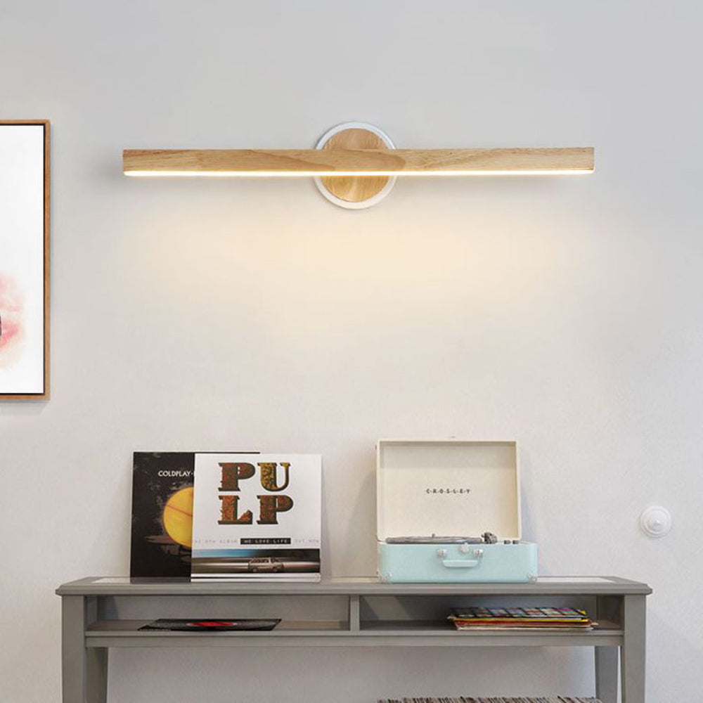 Ozawa Modern Linear Wooden Mirror Front Vanity Wall Lamp - Lumpaz