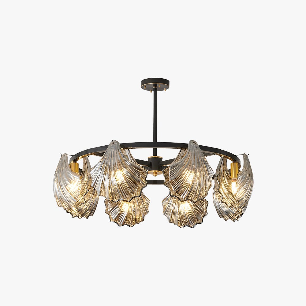 Kirsten Modern Annular Metal And Glass Pendant Light, Black/Gold - Lumpaz