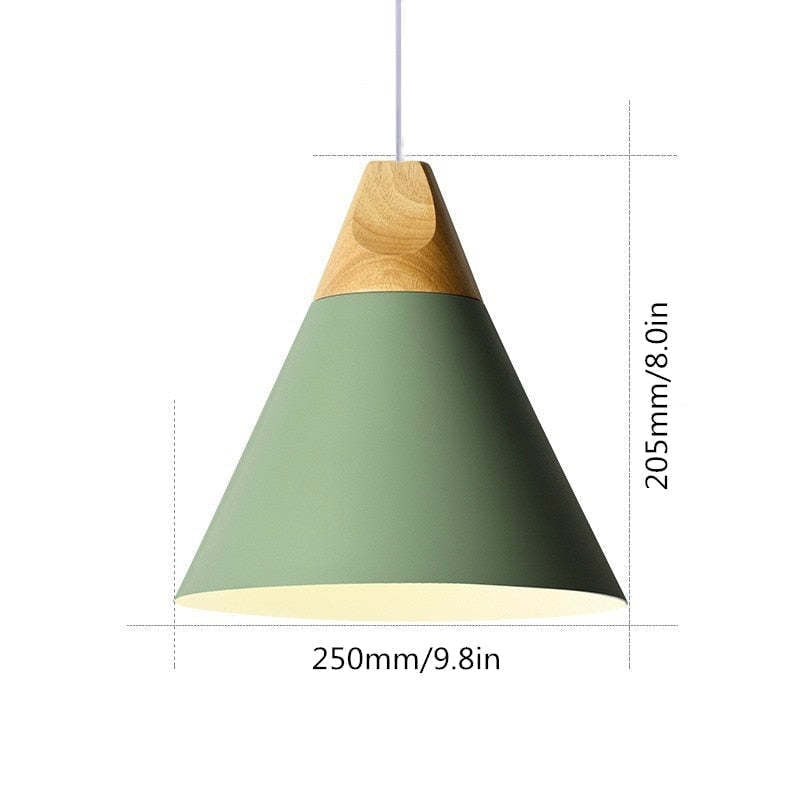 Morandi Multi-Shaped Wood And Metal Pendant Light, 6 Colors - Lumpaz