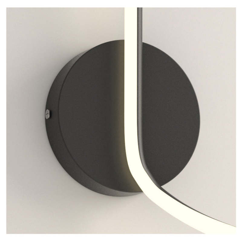 Modern LED Art Interior Wall Light Spiral, Black & White - Lumpaz